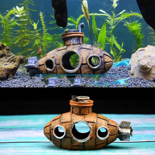 Resin Submarine Ornaments Fish Shrimp Shelter Cave