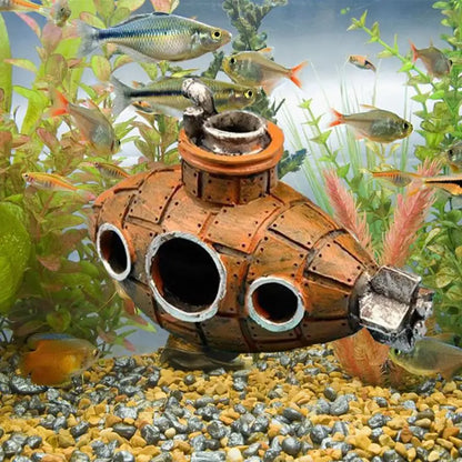 Resin Submarine Ornaments Fish Shrimp Shelter Cave