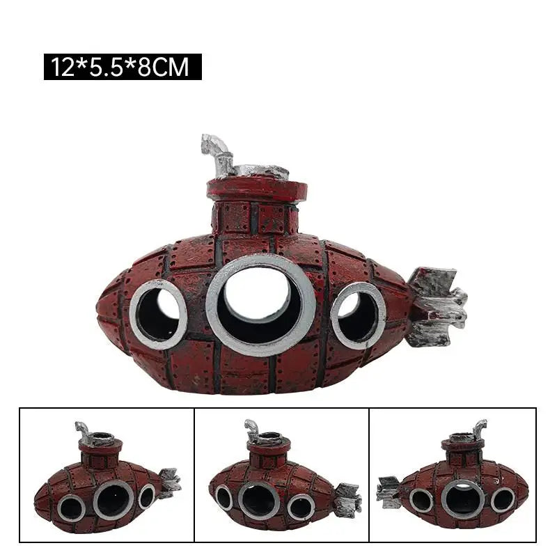 Resin Submarine Ornaments Fish Shrimp Shelter Cave