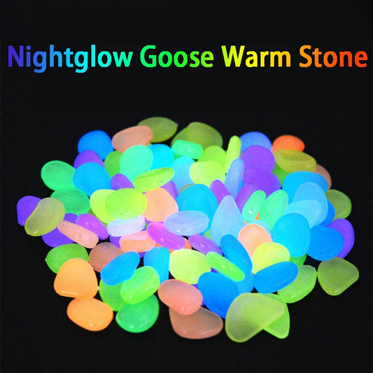 50/100Pcs Glow in the Dark Garden Pebbles For Sidewalk Garden