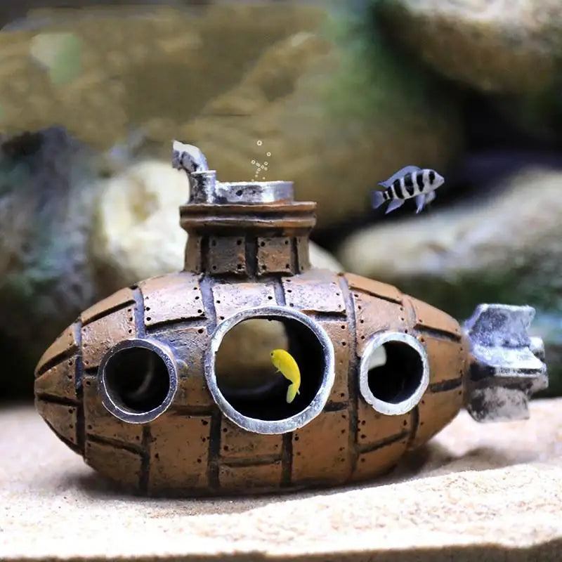 Resin Submarine Ornaments Fish Shrimp Shelter Cave