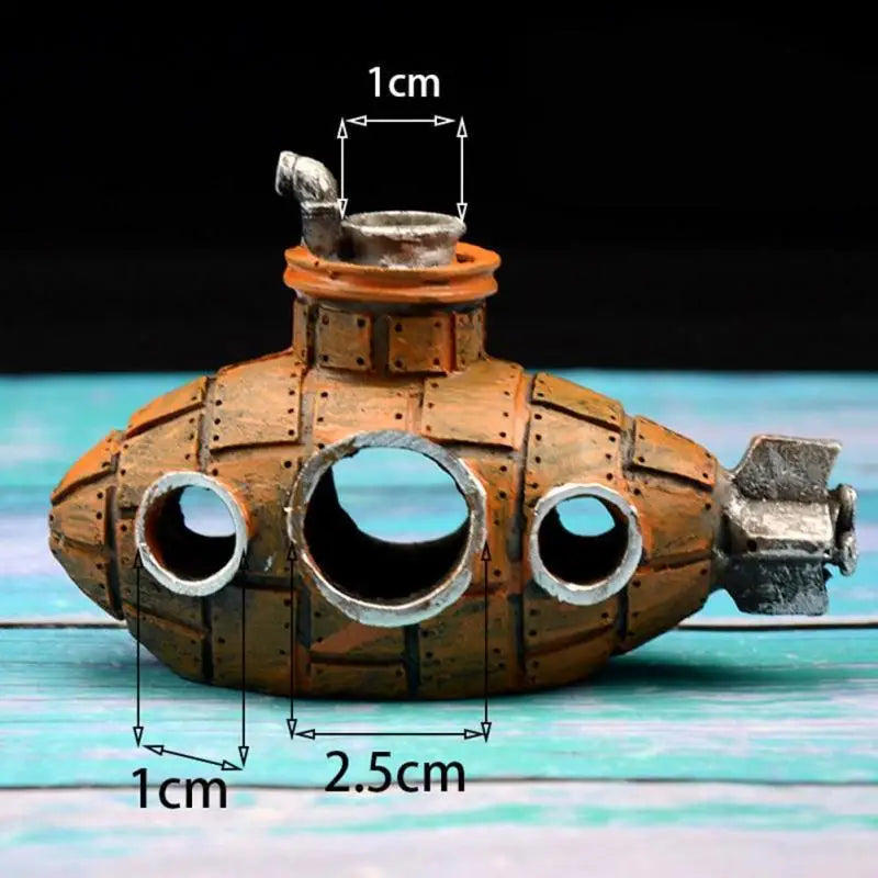 Resin Submarine Ornaments Fish Shrimp Shelter Cave